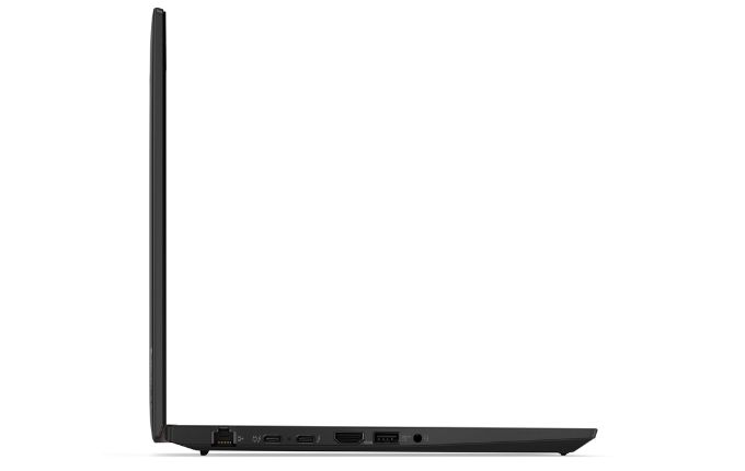 Das Lenovo ThinkPad T14 Gen 3 in Schwarz ist ein Laptop mit Tastatur und Bildschirm