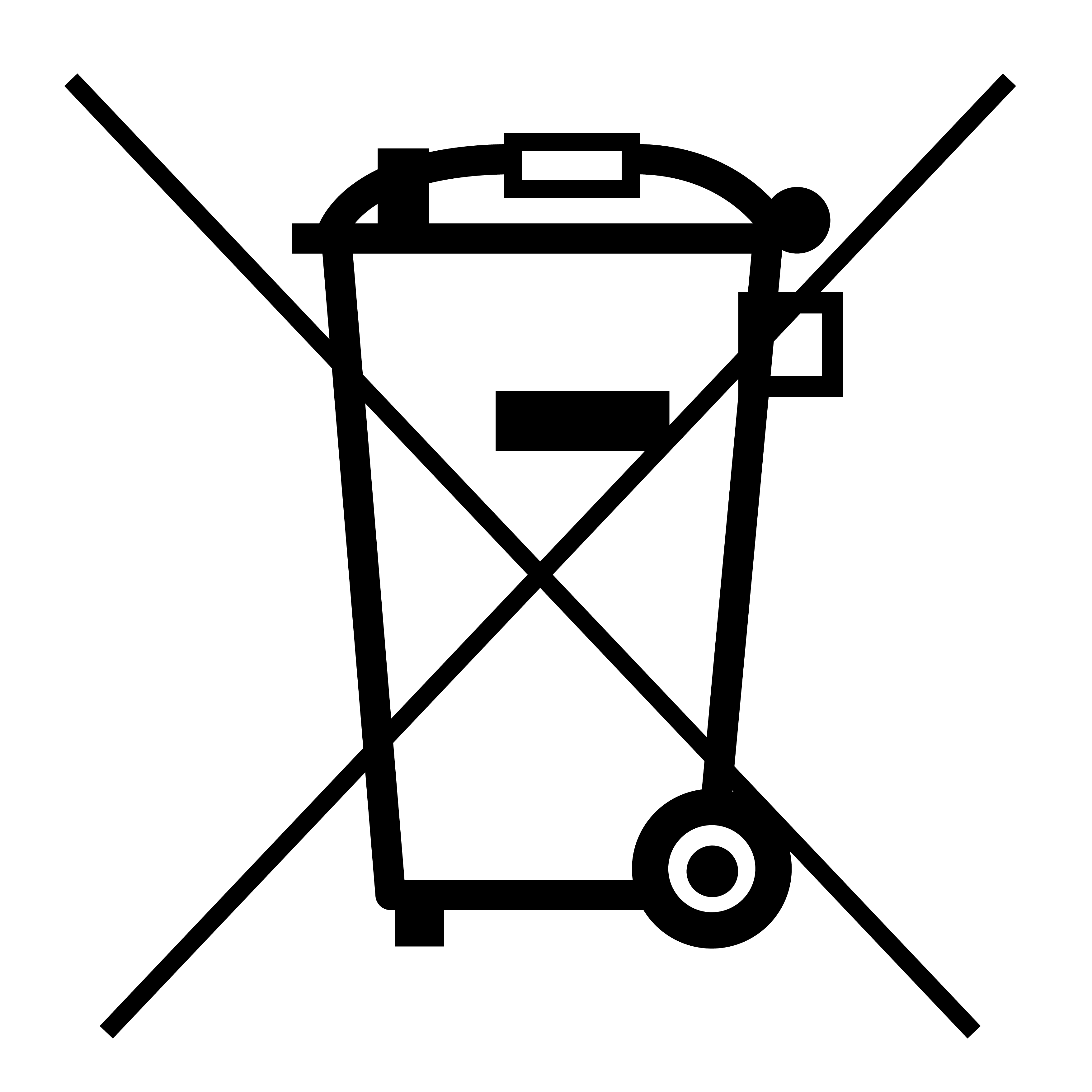 Symbol durchgestrichene Abfalltonne